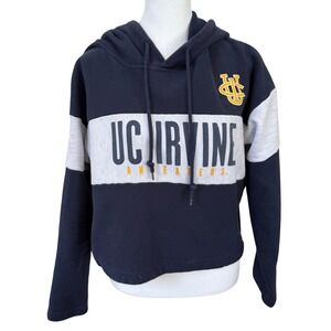 VTG Champion Reverse Weave UC Irvine Anteaters Cropped Hoodie Navy‎ Sz S College